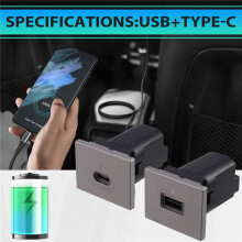 Cargador de Coche QC3.0 y Toma de Corriente Tipo C PD con Caja de Fusibles y Adaptador de Corriente para Focus 2 Mk2 2009-2011