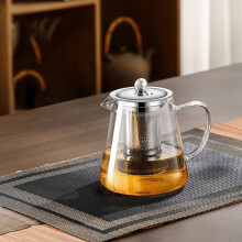 Glass Teapot with Stainless Steel Strainer, High