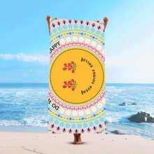 Mandala bloemen strandhanddoek, premium strandhanddoek van fijne vezels, sneldrogende badhanddoek voor dames.