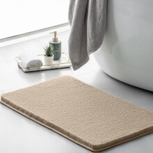 Solid Cotton Velvet Bathroom Rugs, Super Absorbent Thick Plush Non-Slip Floor Mat, Soft & Comfortable, Machine Washable, 15.7423.62in