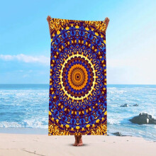 Mandala bloemen strandhanddoek, premium strandhanddoek van fijne vezels, sneldrogende badhanddoek voor dames.