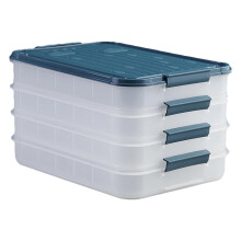 Clear Reusable Freezer Food Storage Containers | Dumpling Box | Meal Prep Organizer | Compatible with Standard Freezers