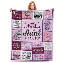 Aunt Gifts Blanket 60"x80", Best Aunt Ever Throw, Birthday/Christmas/Mother's Day Gifts from Niece or Nephew