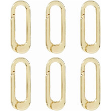 18K Gold Plated Spring Oval Clasp Clips (0.530.157", 6pcs) for Necklaces, Bracelets, DIY Crafts & Keychains