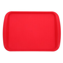 Plateau à fruits en plastique rouge, 1 pièce, pour snack-bar et restaurant.