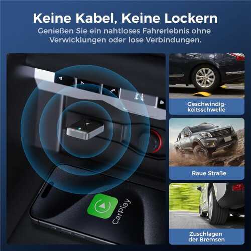 CarPlay Wireless Adapter for ,  Wireless CarPlay Adapter Convert Wired to Wireless, Fast Connection No Delay 2
