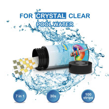 Water Test Strips Upgrade 7 in 1, PH, Total Chlorine, Cyanuric Acid, Swimming Pool Hot Tub Spa Aquarium Water Quality Test, 100 Strips