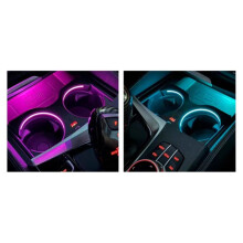 Car LED Cup Holder Ambient Light 45W Car Charging Cup Holder TYPE-C USB Charging Port for 5 Series 6 2018-2023