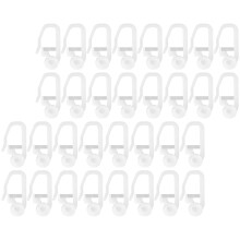 50Pcs White Round Plastic Shower Curtain Hooks for Easy Installation and Anti Slip in Bathroom