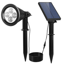 (Weiyi-EC) – 1 Stück Solarbetriebener Strahler für den Außenbereich, Dämmerungssensor, IP65 wasserdicht, für Wand, Weg, Rasen, Garten. –