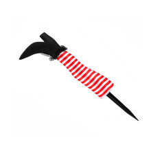 Piquet de jardin en forme de jambe de sorcière amusante pour décoration d'Halloween, rouge, 13,38 x 5,9 cm, Halloween