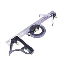Multi-functional Square Angle Ruler 300mm Stainless Steel Adjustable Sliding Combination Square Ruler Protractor Level Measure Measuring Set