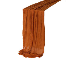 Thanksgiving Fall Table Runner – Bohemian Pleated Polyester, 70.87" Red & Orange Autumn Harvest Design, Wedding/Party Decoration