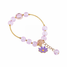 Crystal Stone Bracelet Set – Rhinestone Flower Beaded Handmade Jewelry, Strawberry Design, 2PCS Bracelet Making Kit for Teens