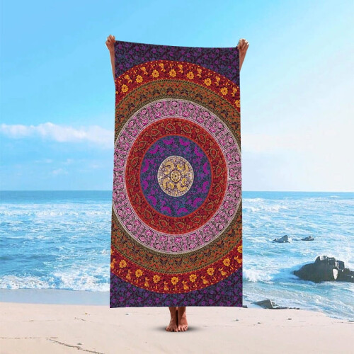 Πετσέτα θαλάσσης Mandala flower premium πετσέτα θαλάσσης από λεπτές ίνες για εξωτερικούς
