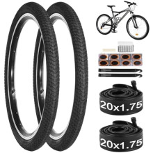 20" Bike Tires 20x1.75 & Tubes 20x1.5-1.75 + Repair Kit – Compatible with MTB Off-Road Bikes