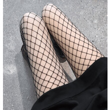 Black fishnet stockings high waist with rhinestones 2 pairs
