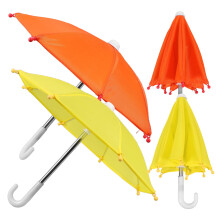 SOPOTUTU Mini Umbrella Ornament Yellow Polyester 4Set 11X10.6X8.3In