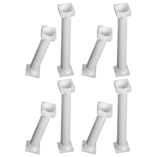 White Plastic Cake Support Pillars 8 Pieces