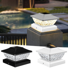 2Pcs Solar Powered Post Lights, Outdoor LED Garden Pillar Lights, Automatic Dusk To Dawn Stake Lights, Waterproof Solar Lamp For Patio Deck Pathway