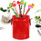 Pretyzoom Trash Container Garbage Can Iron 1Pcs Red Back to School 1