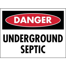 Danger Underground Septic Metal Sign Caution Danger Safety Security Warning Notice Signs Size: 12 x 16 inch