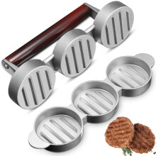 Mini Burger Press (Three 2.64-inch molds) Small Meat Patty Maker Round Shape Press Patty Maker for Mini Hamburger, Barbecue, Picnic, Camping, Etc