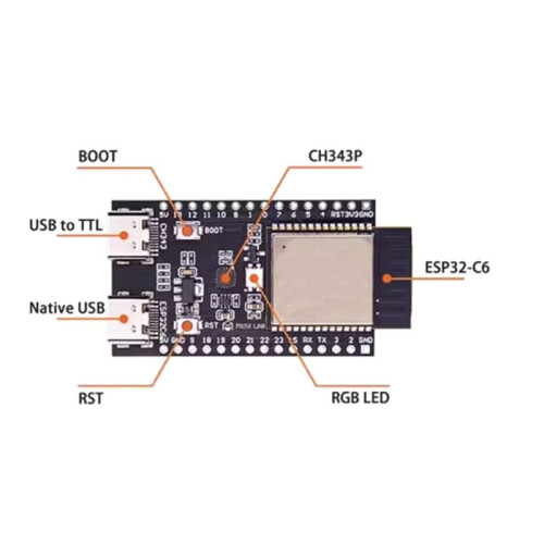For  ESP32-C6-N4 Development Board ESP32-C6 Core Board WiFi6  Zigbee Welding