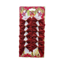 12 Pcs Red Mini Shiny Christmas Bows for Tree, Wreath, Garland, Gift Wrapping – Compatible with Xmas & Hanukkah