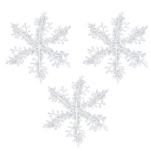 White Plastic Glitter Snowflake Ornaments 2-Pack