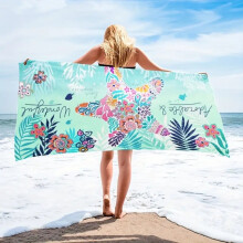 Beach towel, beach style double-sided velvet ultra-fine fiber bath towel