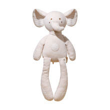 Zachte, biologische katoenen babyvriend, knuffelpop voor baby's, kussenvriendje, pluche dierenknuffel, knuffelkonijn, mollig konijntje met strik