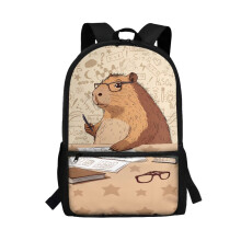 School Backpack Kids Children 5-12 Year, Cute Capybara Large Capacity School Bag for Boys, Casual Daypack Elementary Kindergarten Schoolbags