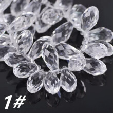 Perles de pendentif en cristal facetté en forme de larme 12x6mm 16x8mm 20x10mm 25x12mm - 1# Transparent - 20x10mm (10 pièces)