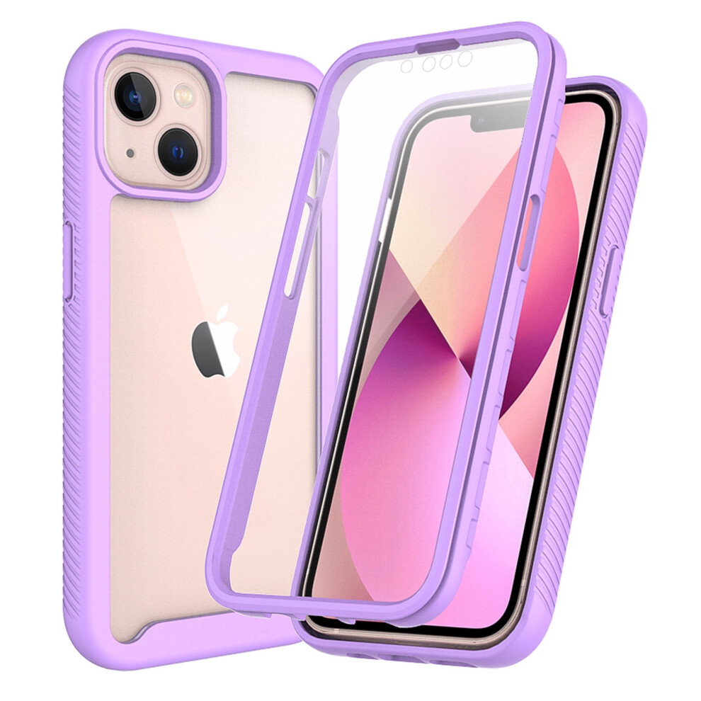 Compatible With Iphone 13 Case Â Clear Rugged Dual-Layer (Tpu + Hard Back), 360 Shockproof, Anti-Scratch, Built-In Screen Protector Â Purple 9122141090571