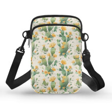 Schultertasche mit Kaktusfeigenmuster für Damen und Herren, auslaufsicher, verstellbar, leichtes Polyester