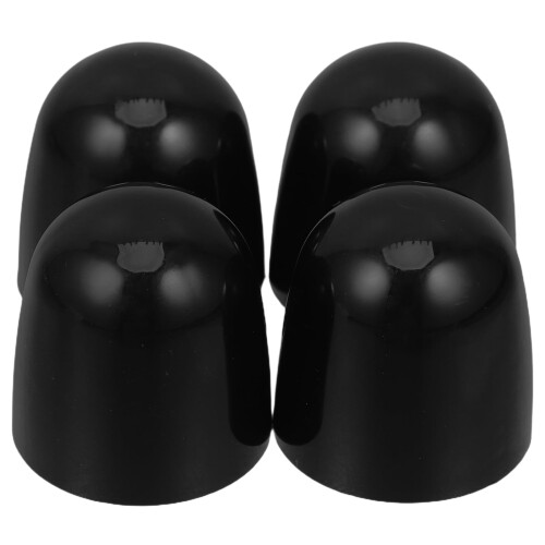 Lot de 4 cache-boulons décoratifs pour WC, noirs.