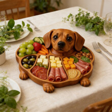 Bandeja para comida cocinada para perros, organizador de almacenamiento de alimentos con un diseño único en forma de perro para dueños de