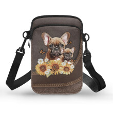 Auslaufsichere Schultertasche mit Sonnenblumenmuster für Hunde, verstellbarem Schultergurt für Damen, Polyester, 11 x 5 x 18 cm, für Erwachsene