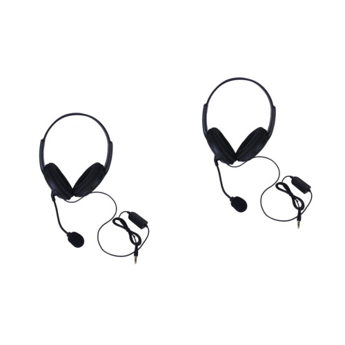 2 Count Over-ear Headphones Wireless Computer Headset Black
