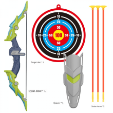 Bow and Arrows Set for Kids, Light-up Archery Toys with Arrows Targets for Sports Outdoor Games Backyard Birthday Gifts(Green)