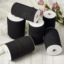100yd/Roll Black 8mm Flat Elastic Cords Stretch Craft String DIY Jewelry Thread