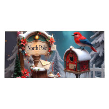 Bannière de porte de garage Père Noël, grande et réutilisable, pour les fêtes de famille dans le jardin et les photos en extérieur, bleue,