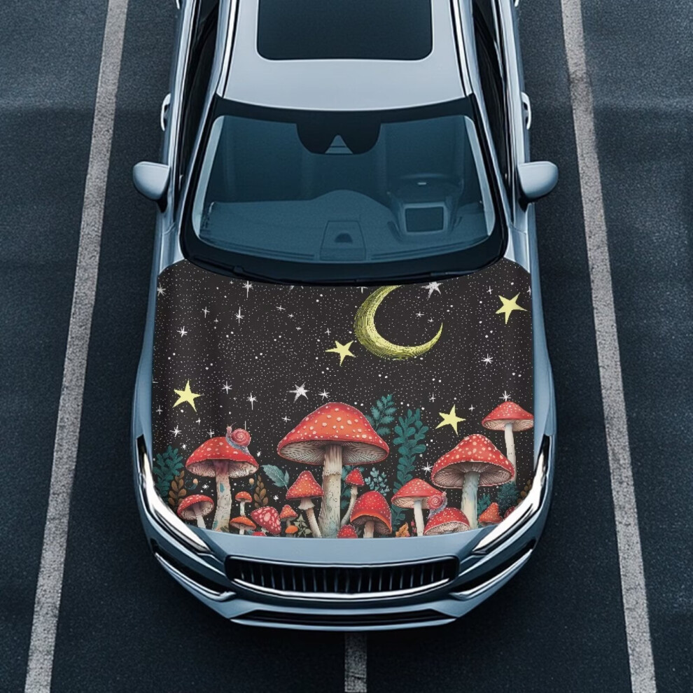 Car Hood Cover Protection Heat-Resistant Aesthetic Mushroom Cars Hoods Protective Auto Hood Waterproof Car Hoods Cover For Trucks, Cars, Suv, Or Van 9097180865056