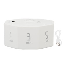 Újratölthető, 8 szögből álló LCD visszaszámláló időzítő – 7 előre beállított időtartam, csendes üzemmód, USB-C töltés, 24