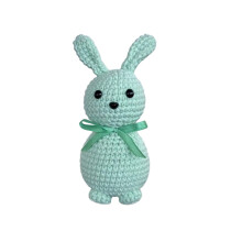 Beginner Crochet Kit: Cute 5.9in Green Bunny – Includes Video Tutorials, Illustrations, Custom Yarn – Compatible with Adults & Kids