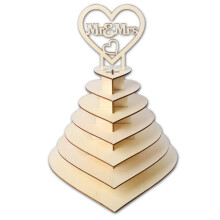 Présentoir à chocolats en bois en forme de cœur à 7 étages – Décoration intérieure, présentoir à desserts pour mariage/anniversaire,