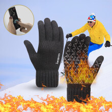 Winter Touchscreen Gloves for Men & Women, Fleece-Lined, Conductive Yarn, Warm Thermal Knit Gloves for Outdoor Activities