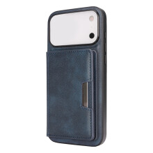 Foldable Card Holder & Stand For 17 Wallet Phone with Detachable Leather Cover Supporting Wireless Charging