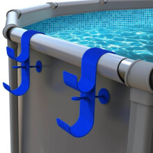 Pool Leaf Skimmer Net Holder, Adjustable Telescopic Pole Hanger for Above Ground Pools – Compatible with Standard Poles